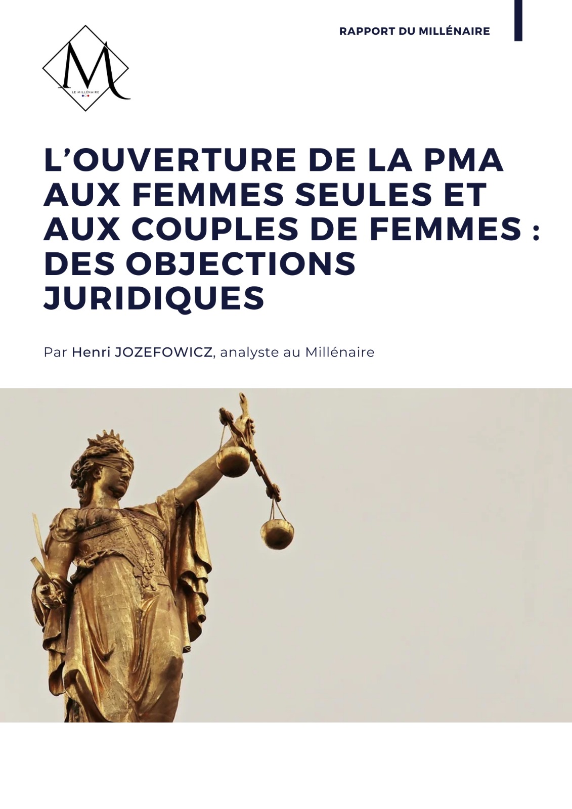 Couverture de la note : L'ouverture de la PMA aux femmes seules et aux couples de femmes : des objections juridiques