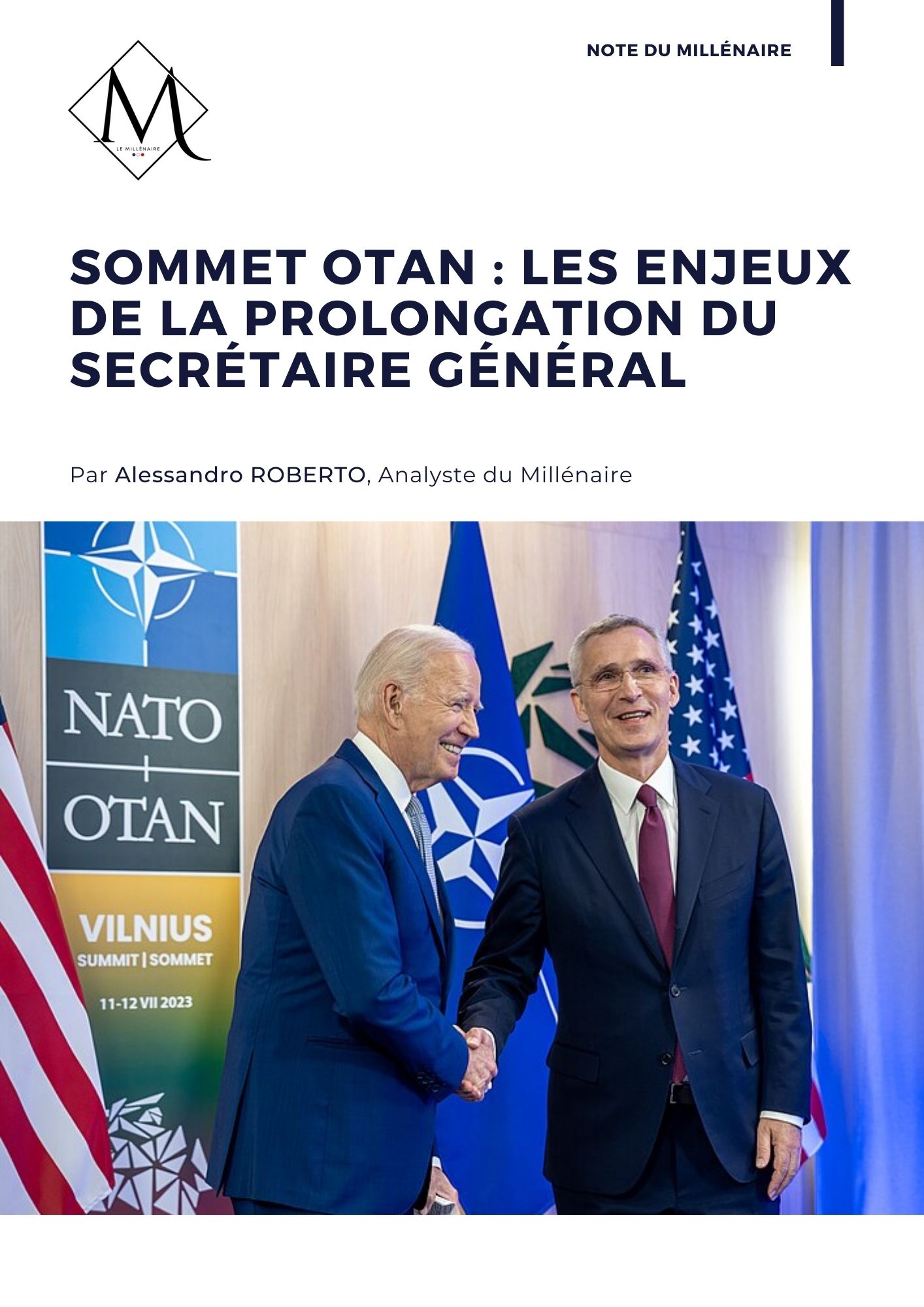 Couverture de la note : Sommet OTAN : les enjeux de la prolongation du secrétaire général