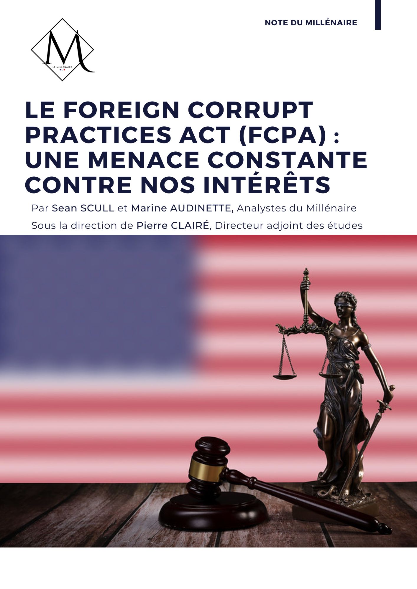 Couverture de la note : Le Foreign Corrupt Practices Act (FCPA) : une menace constante contre nos intérêts