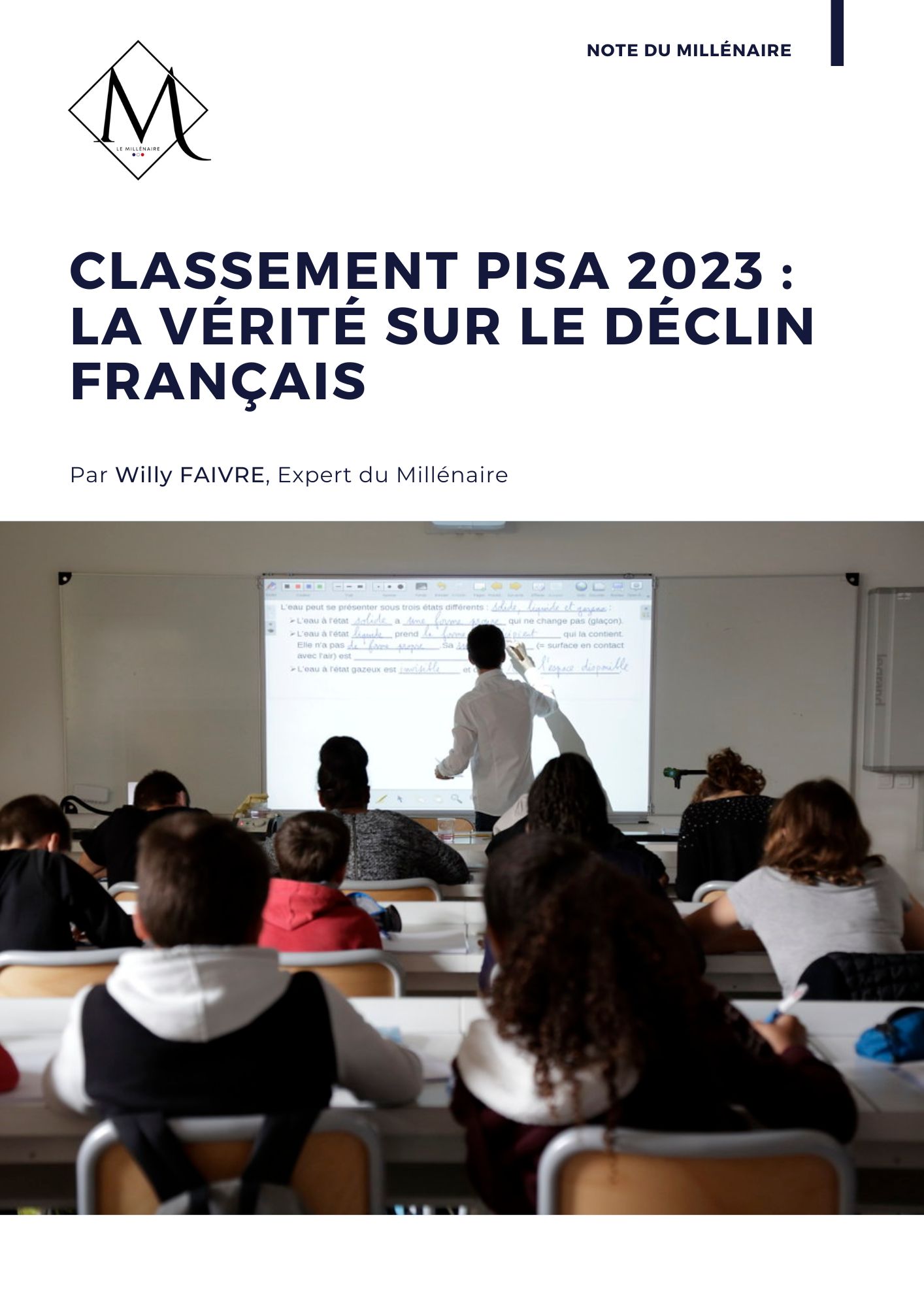 Couverture de la note : Classement PISA 2023 : la vérité sur le déclin français