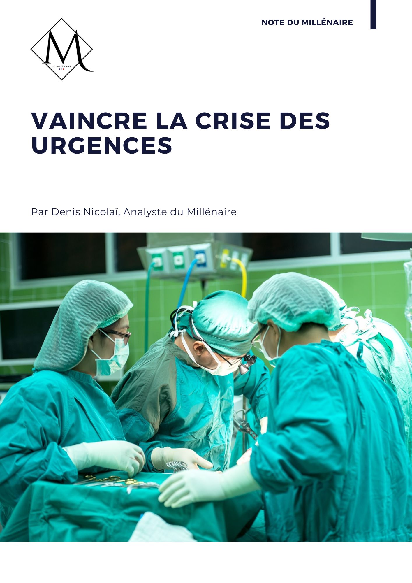 Couverture de la note : Vaincre la crise des urgences
