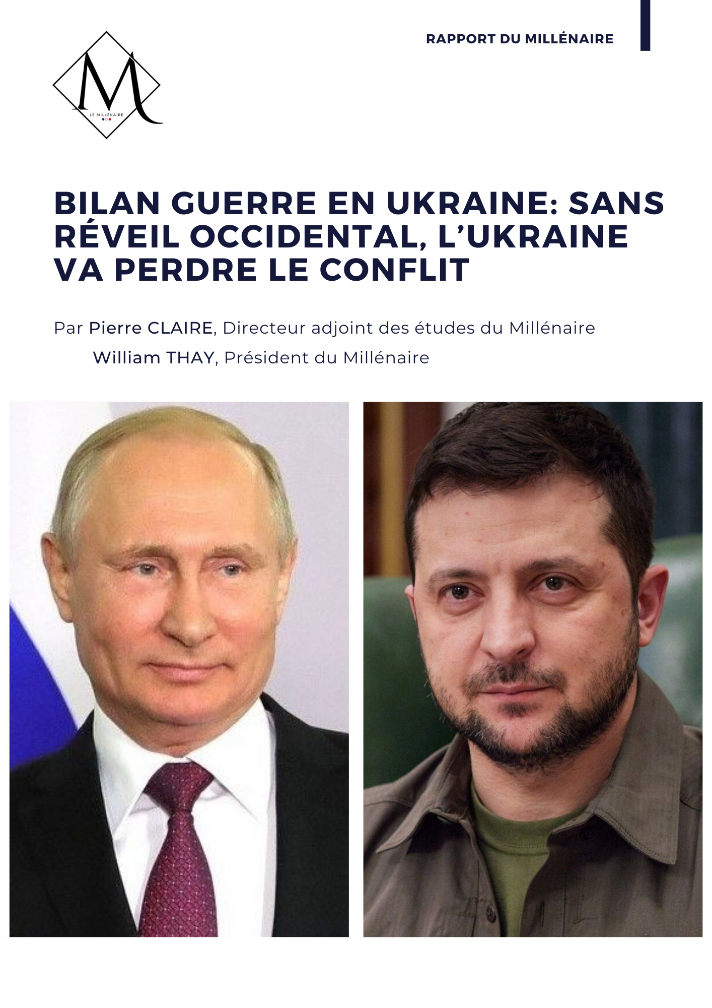 Couverture de la note : Bilan Guerre en Ukraine: sans réveil occidental, l'Ukraine va perdre le conflit