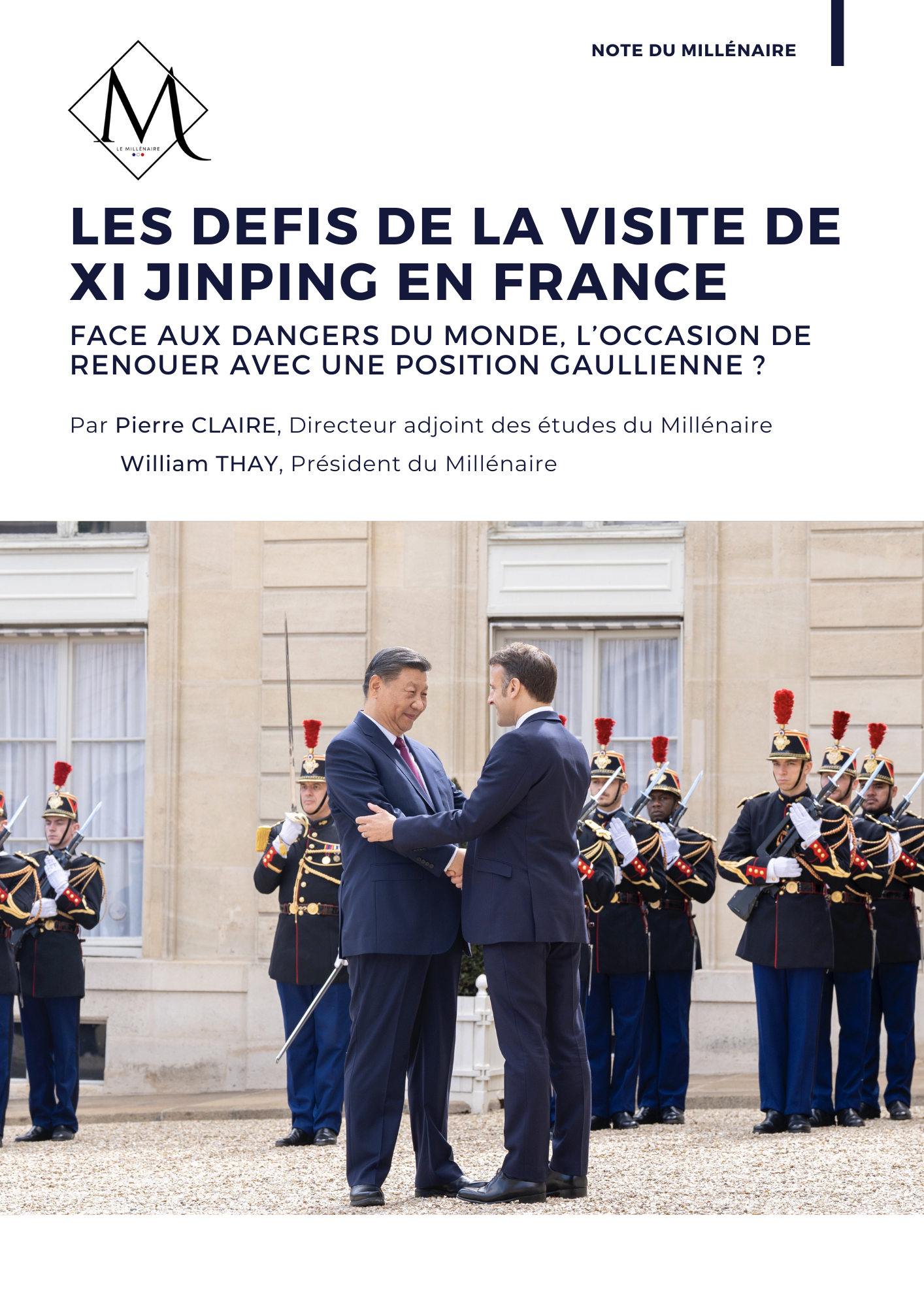 Couverture de la note : Les défis de la visite de Xi Jinping en France
