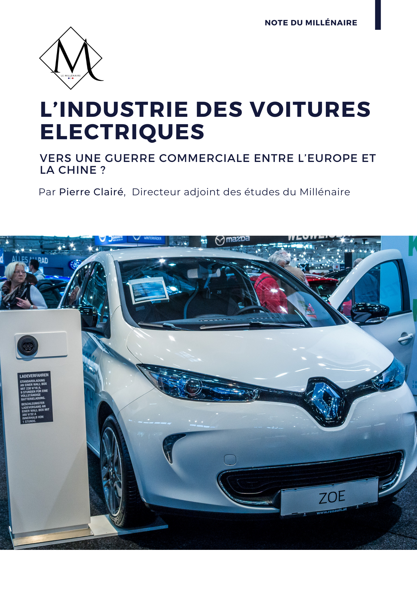 Couverture de la note : Les voitures électriques : vers une guerre commerciale contre la Chine ?