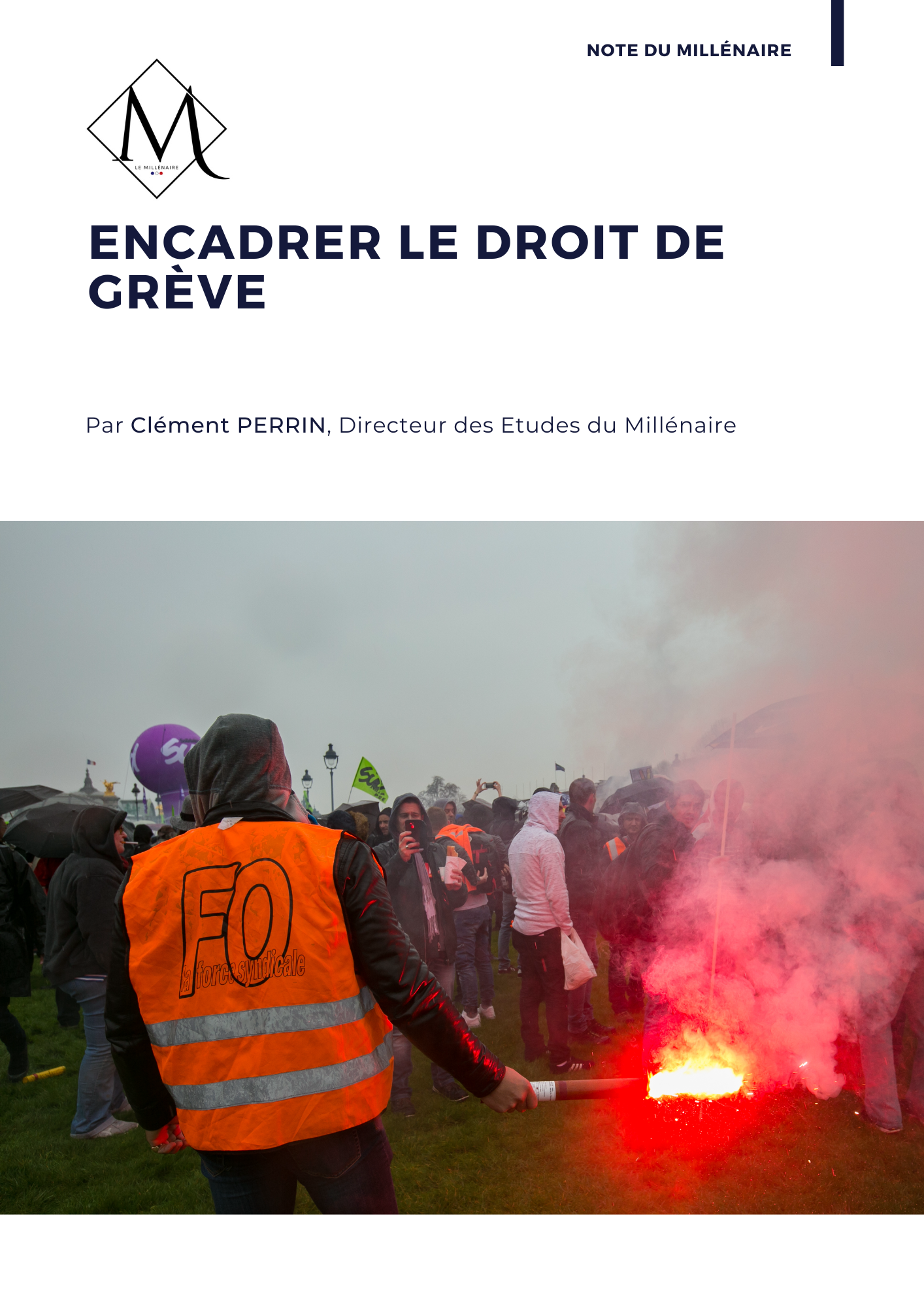 Couverture de la note : L'encadrement du droit de grève : mettre fin au chantage