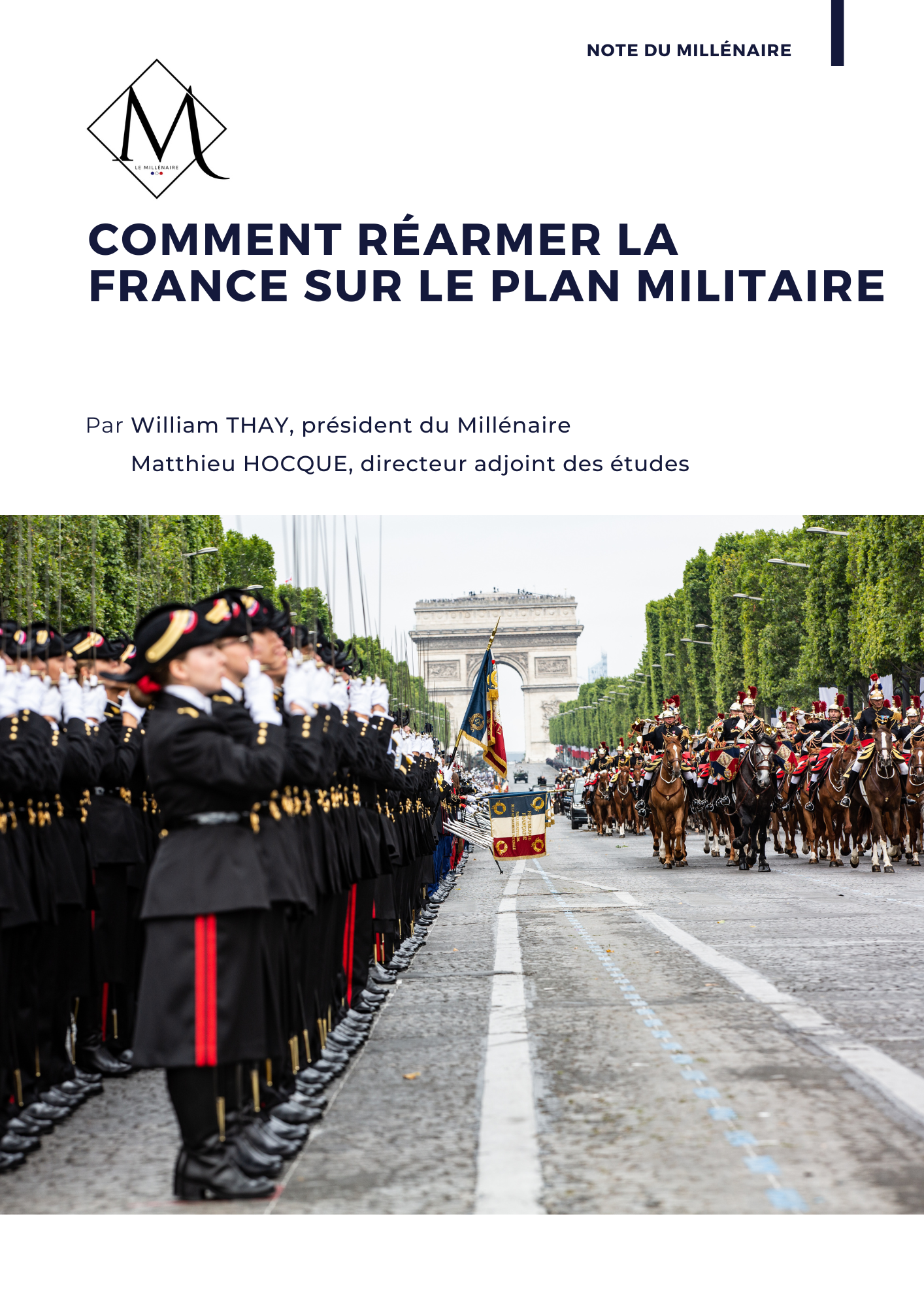 Couverture de la note : Comment réarmer la France sur le plan militaire
