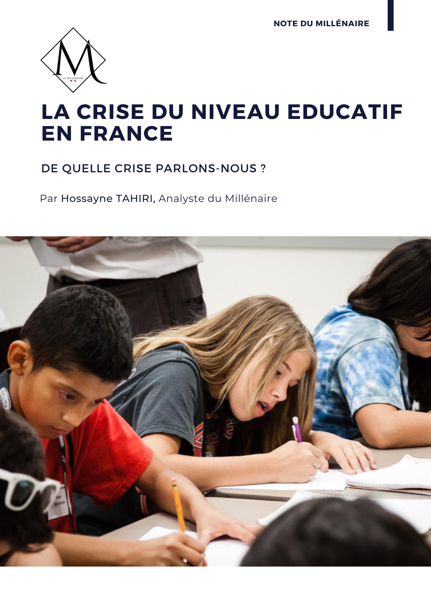 Couverture de la note : La crise du niveau éducatif en France