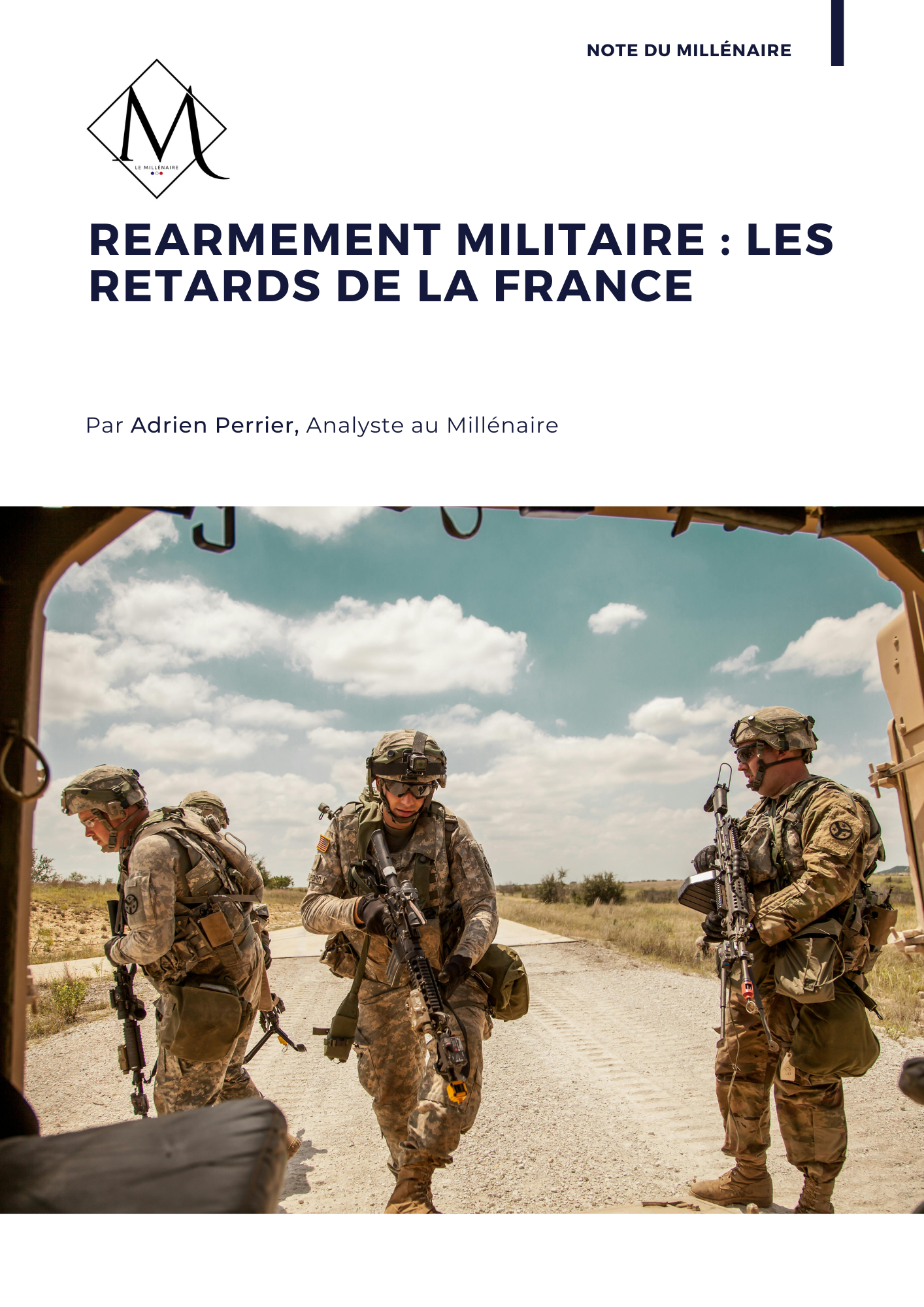 Couverture de la note : Réarmement militaire : les retards de la France