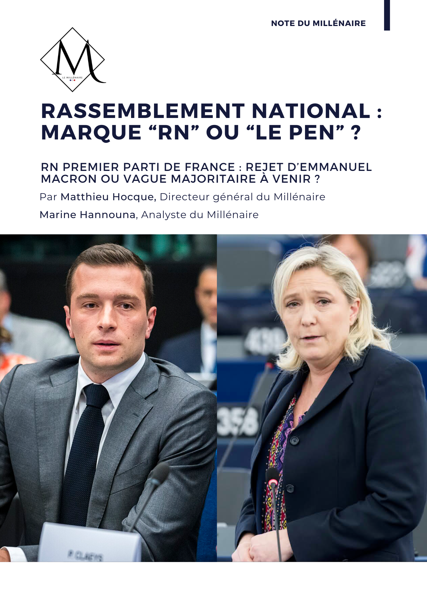 Couverture de la note : Rassemblement national : marque "RN" ou marque "Le Pen" ?