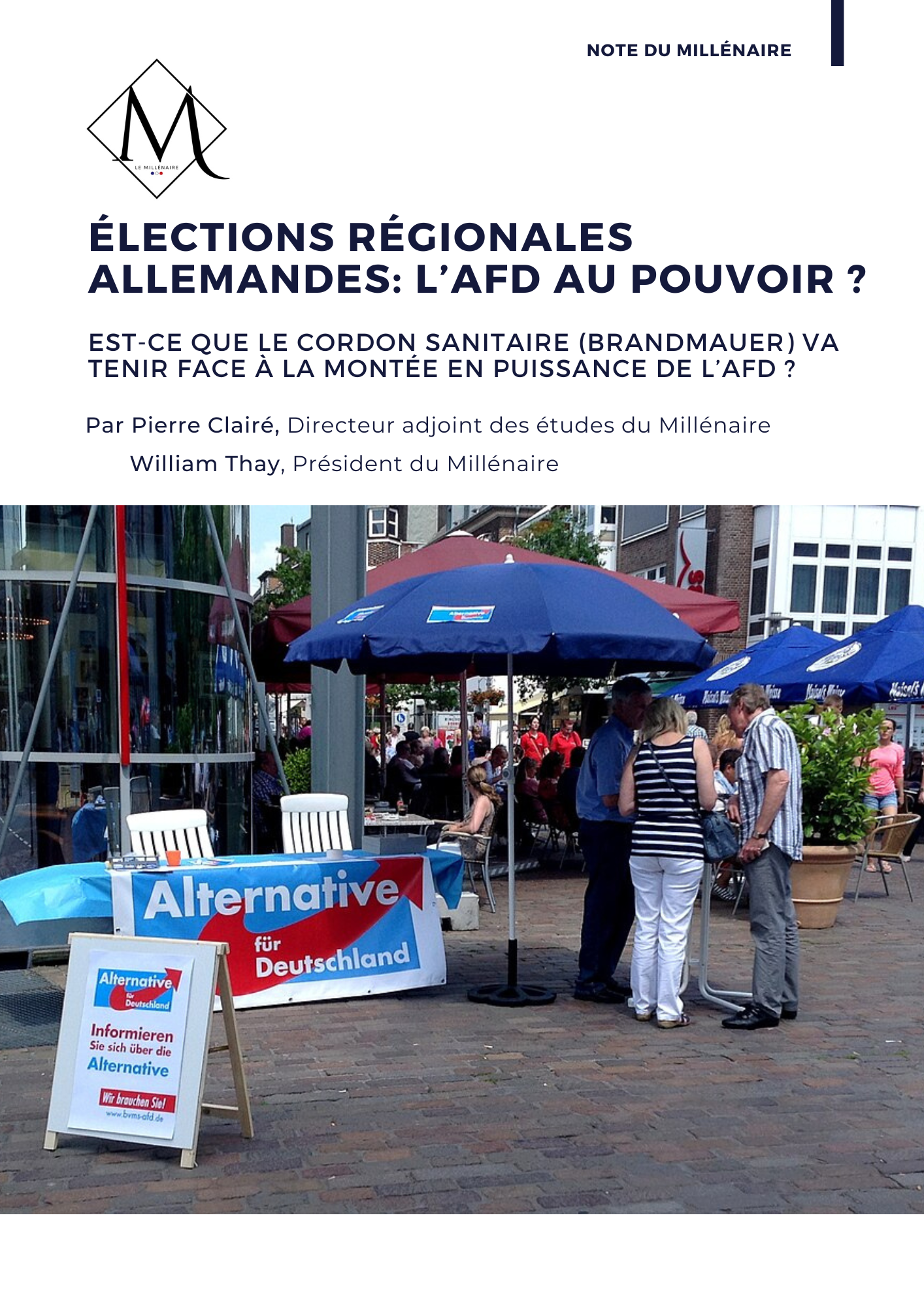 Couverture de la note : Élections régionales allemandes : l'AFD aux portes du pouvoir, le cordon sanitaire va t-il tenir ?